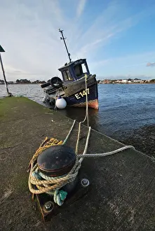 Fishing Vessel Prints: A local fishing vessel is seen at Mudeford Quay in Dorset, England