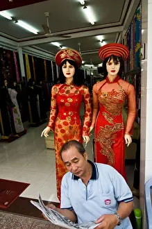 Saigon Prints: A local tailor outside his shop in Saigon