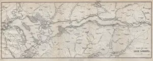 Loch Lomond Prints: Loch Lomond. Tarbet Inversnaid Luss Balloch. Scotland, 1886 antique map