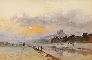 Early Xx Prints: Lockhart William Ewart - Lincoln from the River at Sunset