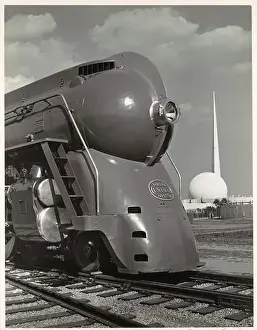 20 Xx Twentieth Century Prints: [Locomotive, with Entrance to Perisphere of 1939 New York World's Fair in Background]