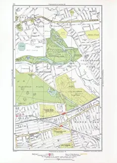 Authentic Prints: LONDON. Aldersbrook,Manor Park,Stoke Newington,Beehive,Newbury Park, 1933 map