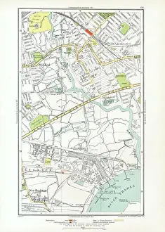 1933 Prints: LONDON. Barking, Beckton, Cyprus, New Beckton, Wall End, 1933 vintage map