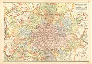 Joined Prints: LONDON BOROUGHS: Metropolitan County & Municipal Boroughs, 1928 vintage map