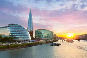 Scape Prints: London City Hall and the Shard at sunset