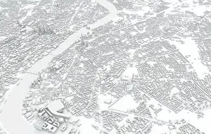 Borough Prints: London city map 3D Rendering. Aerial satellite view