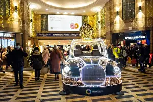 Broadway Prints: London- December 2021: Christmas lights inside the Broadway Centre in Hammersmith