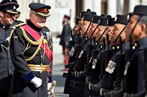 Nepalese Prints: London, England, UK. Royal Gurkha Rifles on parade