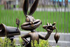 Cartoon Character Prints: London, England, UK. Scenes in the Square statue trail - Bugs Bunny