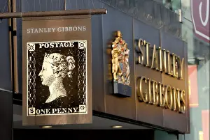 Stamp Collecting Prints: London, England, UK. Stanley Gibbons stamp shop on The Strand