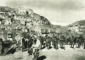Ww I Prints: London Scottish regiment marching through Es Salt, September 1918