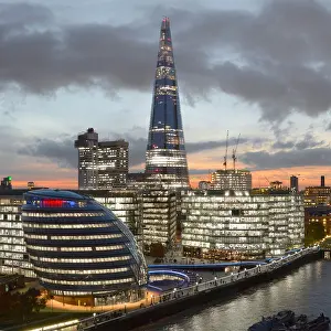Waterside Prints: London skyline with (L to R) City Hall