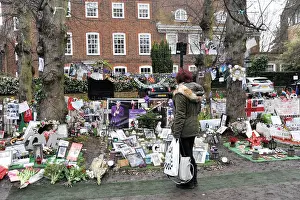 Death Prints: London, UK, 23/12/2017 Tributes outside the Highgate home of George Michael as the first anniversary of his death