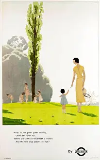 London Underground Prints: London Underground advertising - Andre Edouard Marty - RAMBLING PARTIES 1931