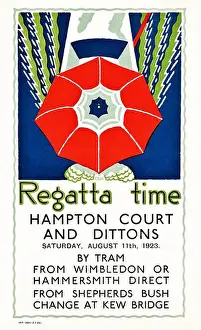 Advert Prints: London Underground poster -Edward McKnight Kauffer artwork - REGATTA TIME, 1923