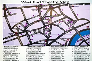 Tickets Prints: London's West End theatre district map