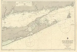 Long Island Prints: Long Island Block Island Sound Connecticut coast ADMIRALTY chart 1951 (1955) map