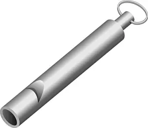 Judgment Prints: Long whistle icon. Realistic illustration of long whistle vector icon for web design