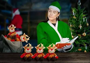 Examine Prints: Look into santa claus magical workshop as an elf is checking toys