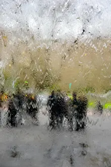 City Light Prints: Looking out from Water Wall with People in Background at National Gallery of Victoria
