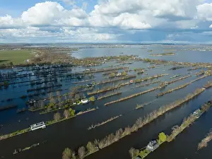 Canals Prints: Loosdrechtse plassen harbour waterway canals and cultivated ditch nature near Vinkeveen Utrecht