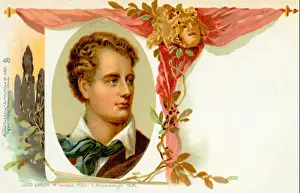 Poems Prints: Lord Byron - portrait. George Gordon Byron