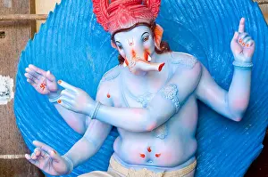 Waist Prints: Lord Ganesh idol making for Ganesh Festival, Bombay, Mumbai ; Maharashtra ; India, asia