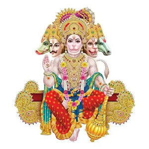 Mythological Prints: Lord Hanuman, Pawan Putra, Hanuman, Hanuman Posters. High Resolution Digital Painting