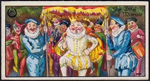 Merchandising Prints: The Lord of Misrule - Vintage English Tradecard Illustration