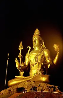 Hindu Religion Prints: Lord Shiva Statue, Murudeshwar Mahadev Temple, Karnataka