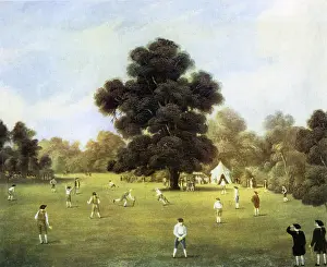 Cricketer Prints: Lords and Gentlemen of Surrey and Kent playing cricket at Knole Park