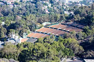 Skyline View Prints: Los Angeles, USA - 6 July: View over Hollywood Bowl