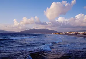 Andalucia Prints: Los Lances beach at dusk. Tarifa, Cadiz province, Andalucía, Spain
