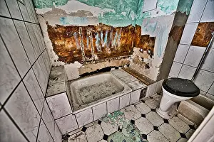Toilets Prints: Lost Place Abandoned Hotel Germany Black Forest
