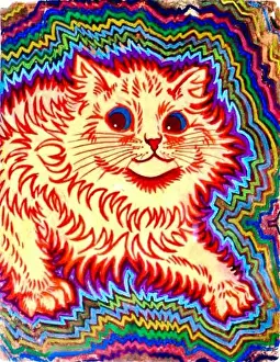 Feline Prints: Louis Wain - Psychedic Cat