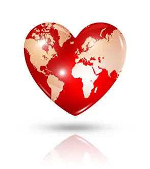 Heart Shape Prints: Love earth, heart icon