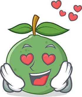 Dietary Prints: In love guava mascot cartoon style