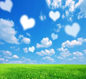 Green Spring Prints: Love nature background