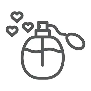 Glyph Prints: Love perfume line icon, aroma and romantic