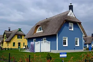 Thatched Roof Prints: Lovely cottages with thatched roof - Europe Germany Baltic Sea Isle of Ruegen