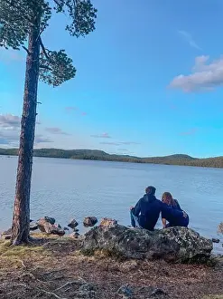 Water Reflections Prints: Lovers at Lake Inari, Finnish Lapland