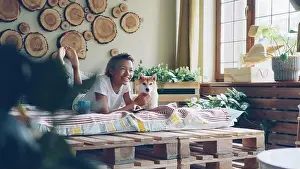 Homely Prints: Loving dog owner is watching movie on TV
