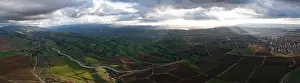 Wineries Prints: Low, afternoon clouds drift over scenic vineyards in the Tri-valley region of Northern California