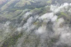 San Francisco Bay Area Prints: Low clouds drift across the rolling hills found east of San Francisco Bay