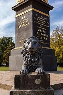 Obelisk Prints: Löwenwall obelisk is a memorial for german liberation was against the Napoleon I