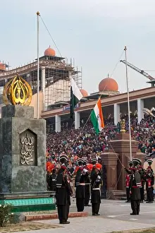Handshake Prints: The lowering of the flags ceremony at the Wagah border, Punjab, Pakistan