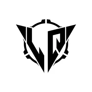 Streamer Prints: LQ Gaming Logo Initial with geometric modern Triangle rounded Scope Sniper Tactical style design in isolated background
