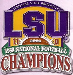 Student Prints: The LSU 1958 logo refers to the emblem or graphic associated with Louisiana State University during the 1958 academic