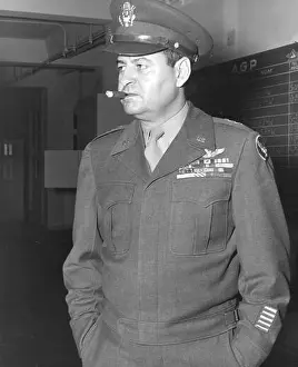 Cigar Prints: Lt. General Curtis E. LeMay waits at Tempelhof Air Base, Germany during the Berlin Airlift
