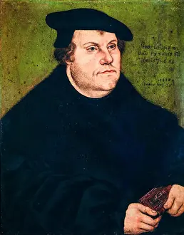 Portraits Prints: Lucas Cranach the Elder: Martin Luther, portrait painting, 1532